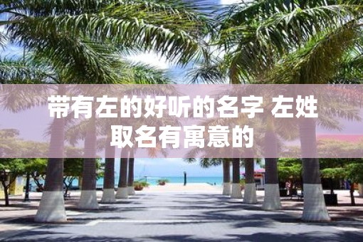 带有左的好听的名字 左姓取名有寓意的