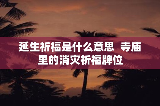 延生祈福是什么意思  寺庙里的消灾祈福牌位