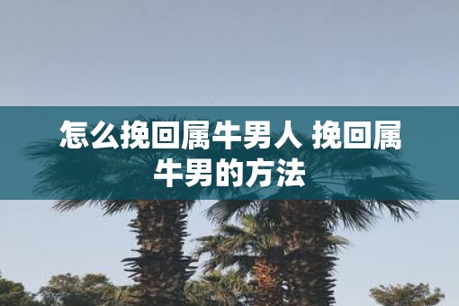 怎么挽回属牛男人 挽回属牛男的方法