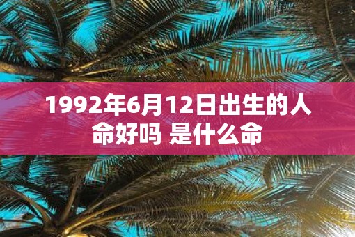 1992年6月12日出生的人命好吗 是什么命