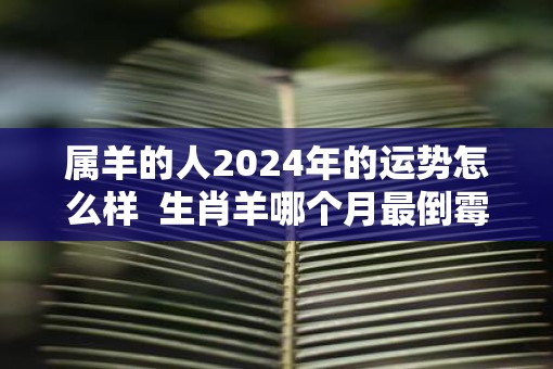 属羊的人2025年的运势怎么样  生肖羊哪个月最倒霉