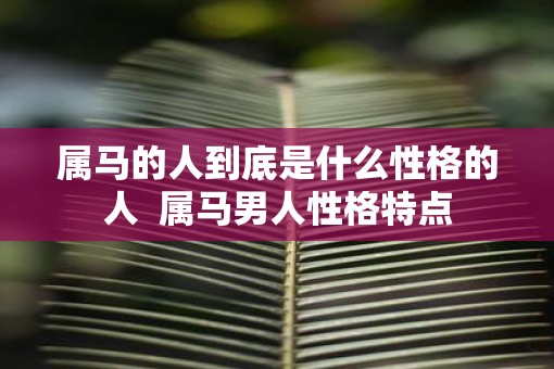 属马的人到底是什么性格的人  属马男人性格特点