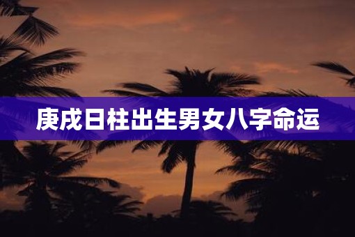 庚戌日柱出生男女八字命运