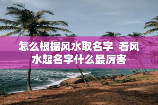 怎么根据风水取名字  看风水起名字什么最厉害