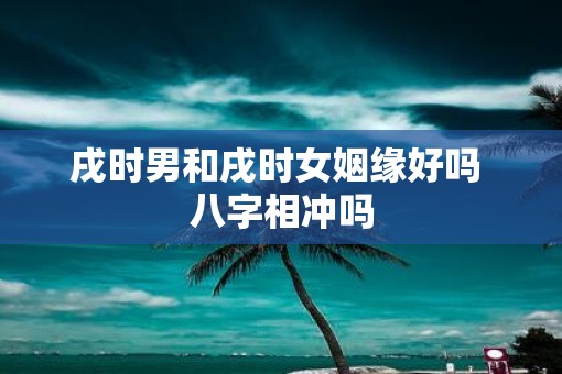 戌时男和戌时女姻缘好吗 八字相冲吗