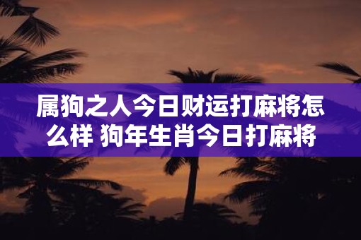 属狗之人今日财运打麻将怎么样 狗年生肖今日打麻将财运如何