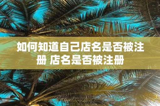 如何知道自己店名是否被注册 店名是否被注册
