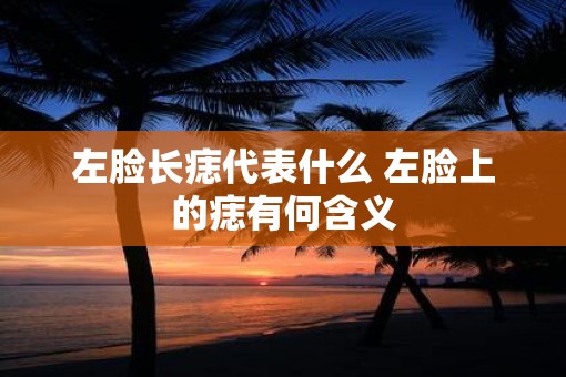 左脸长痣代表什么 左脸上的痣有何含义