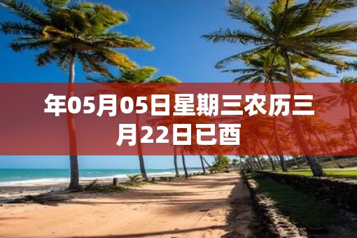 年05月05日星期三农历三月22日已酉