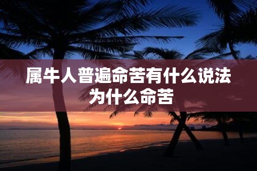 属牛人普遍命苦有什么说法 为什么命苦