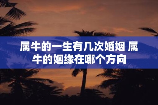 属牛的一生有几次婚姻 属牛的姻缘在哪个方向