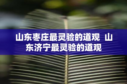 山东枣庄最灵验的道观  山东济宁最灵验的道观