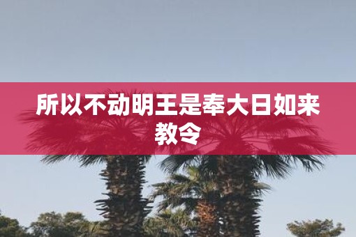 所以不动明王是奉大日如来教令