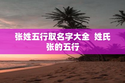 张姓五行取名字大全  姓氏张的五行