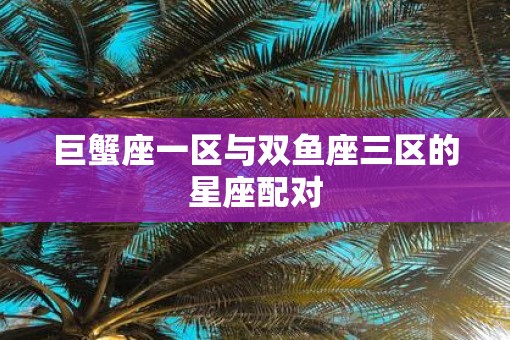 巨蟹座一区与双鱼座三区的星座配对
