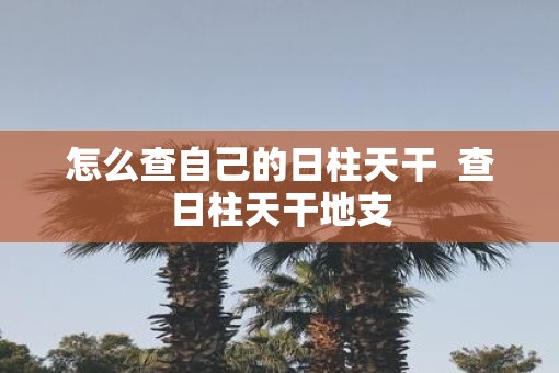 怎么查自己的日柱天干  查日柱天干地支