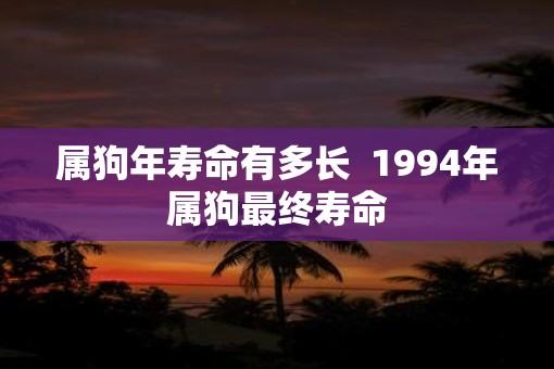 属狗年寿命有多长  1994年属狗最终寿命