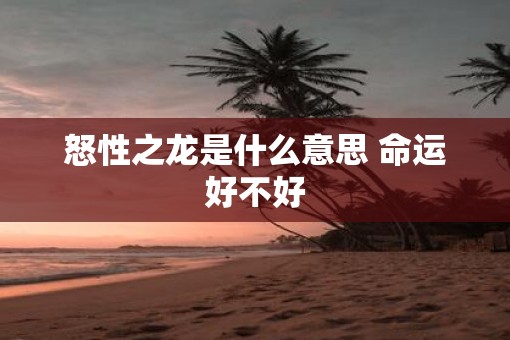 怒性之龙是什么意思 命运好不好