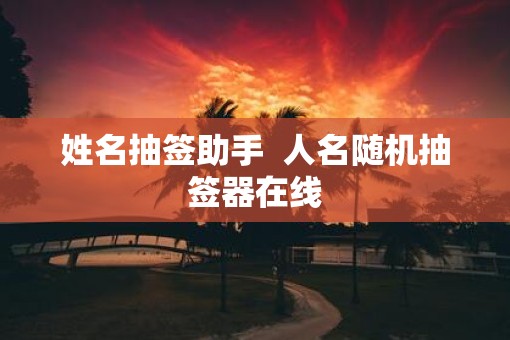 姓名抽签助手  人名随机抽签器在线