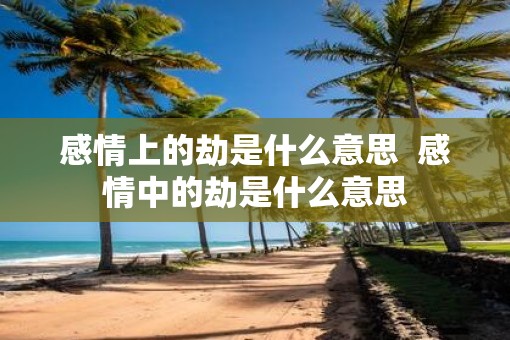 感情上的劫是什么意思  感情中的劫是什么意思