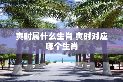寅时属什么生肖 寅时对应哪个生肖
