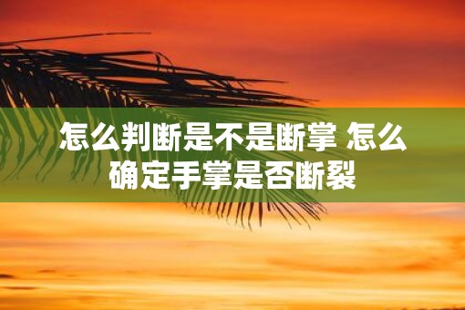 怎么判断是不是断掌 怎么确定手掌是否断裂