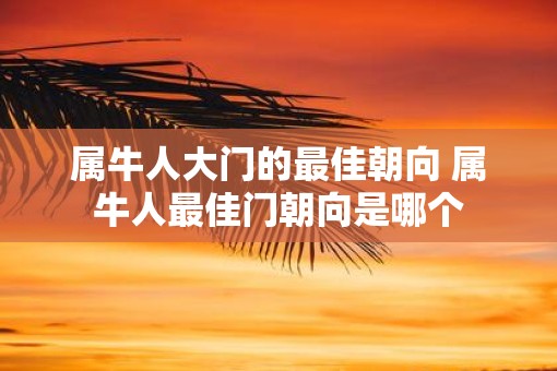 属牛人大门的最佳朝向 属牛人最佳门朝向是哪个
