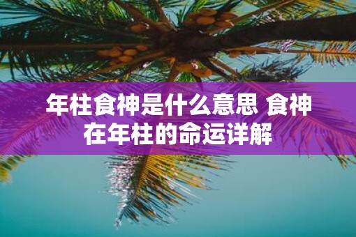 年柱食神是什么意思 食神在年柱的命运详解
