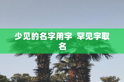 少见的名字用字  罕见字取名