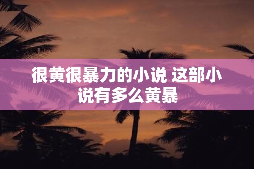 很黄很暴力的小说 这部小说有多么黄暴
