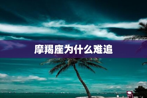 摩羯座为什么难追