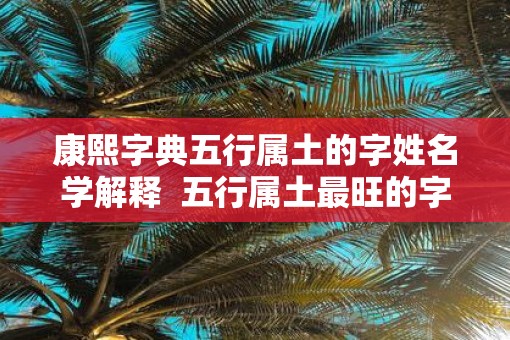 康熙字典五行属土的字姓名学解释  五行属土最旺的字