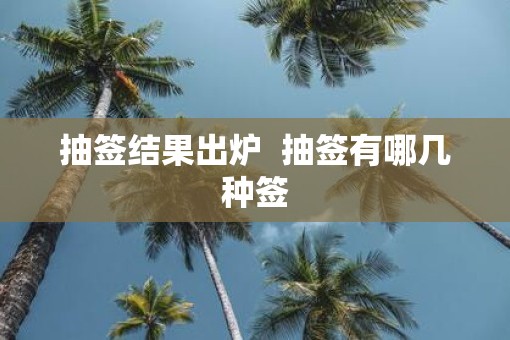 抽签结果出炉  抽签有哪几种签