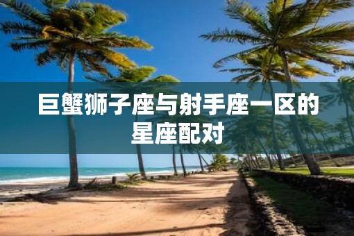 巨蟹狮子座与射手座一区的星座配对