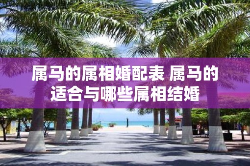属马的属相婚配表 属马的适合与哪些属相结婚