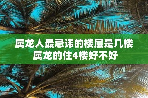 属龙人最忌讳的楼层是几楼 属龙的住4楼好不好