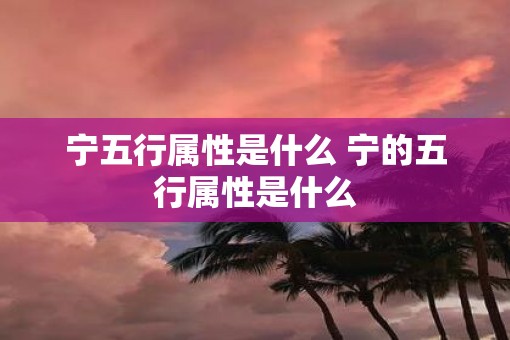 宁五行属性是什么 宁的五行属性是什么