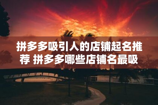 拼多多吸引人的店铺起名推荐 拼多多哪些店铺名最吸引人