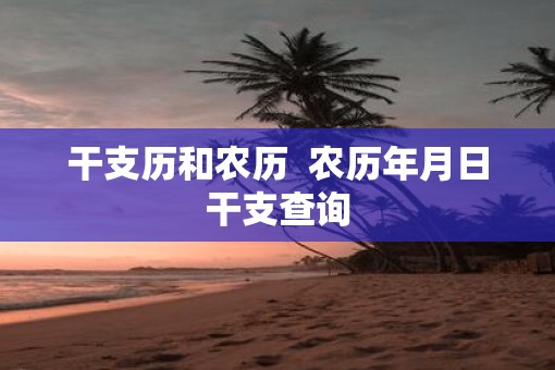 干支历和农历  农历年月日干支查询