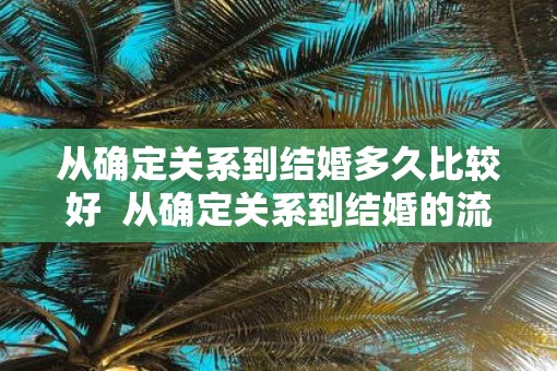 从确定关系到结婚多久比较好  从确定关系到结婚的流程
