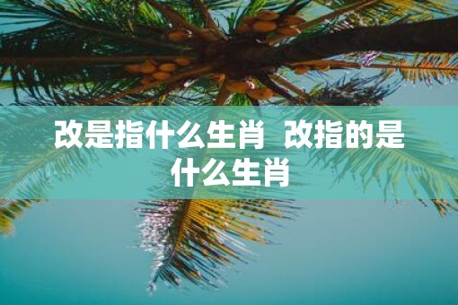 改是指什么生肖  改指的是什么生肖