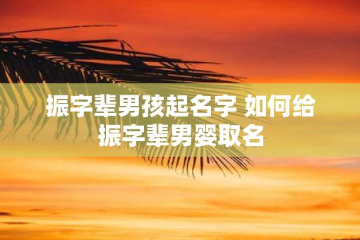 振字辈男孩起名字 如何给振字辈男婴取名