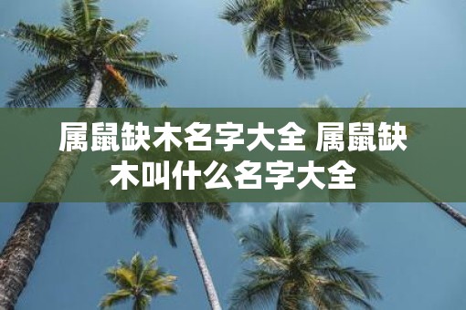 属鼠缺木名字大全 属鼠缺木叫什么名字大全