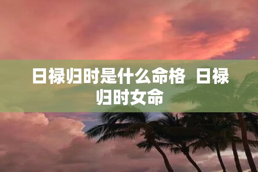 日禄归时是什么命格  日禄归时女命