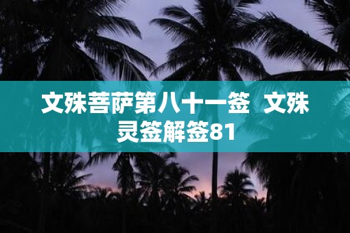 文殊菩萨第八十一签  文殊灵签解签81