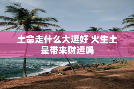 土命走什么大运好 火生土是带来财运吗