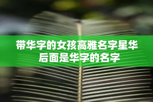 带华字的女孩高雅名字星华  后面是华字的名字