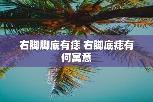 右脚脚底有痣 右脚底痣有何寓意