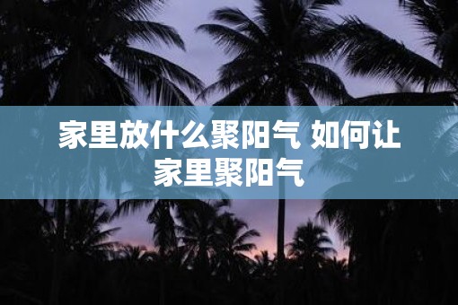 家里放什么聚阳气 如何让家里聚阳气