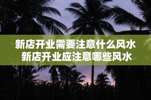 新店开业需要注意什么风水 新店开业应注意哪些风水
